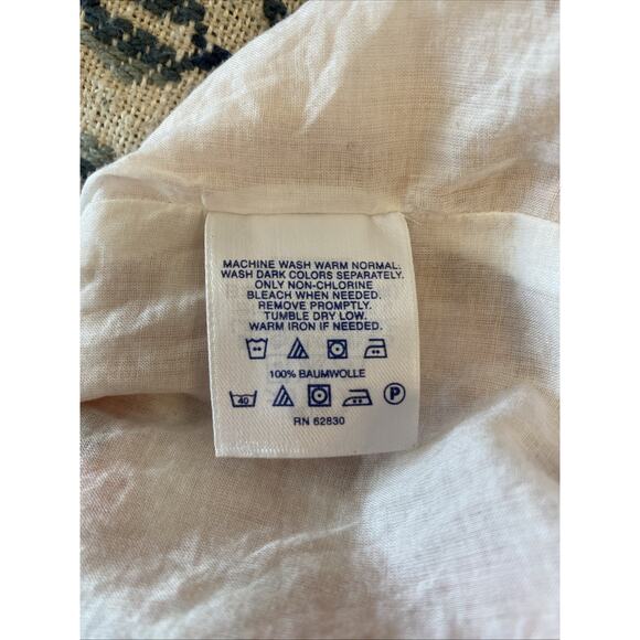 Lands' End Floral Smocked Tank Dress 3X 24W Plus Size Midi V-Neck 100% Cotton - Picture 7 of 11